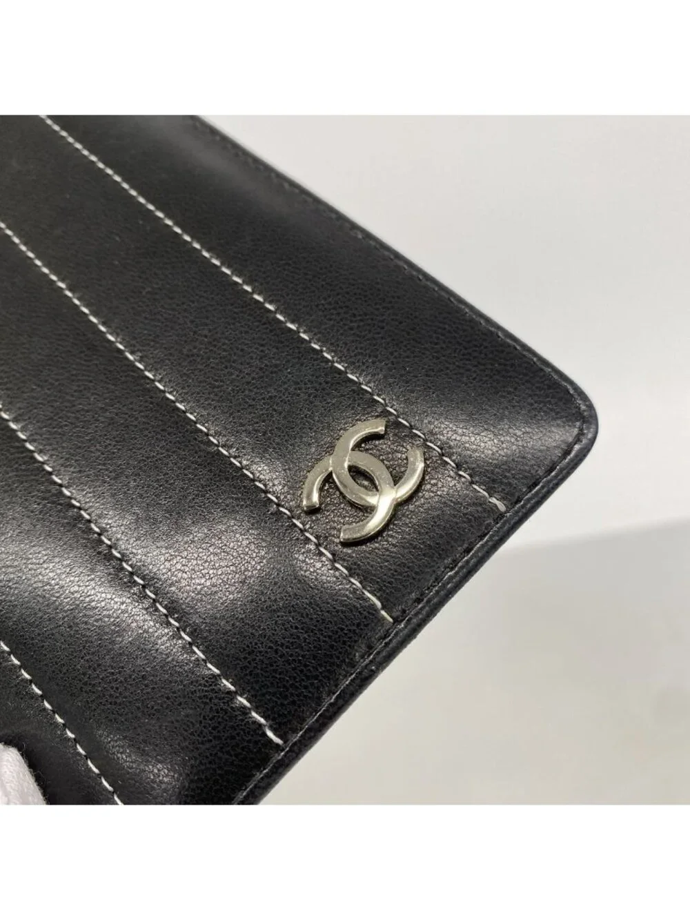 Chanel Wallet Mademoiselle Lambskin Black Silver
